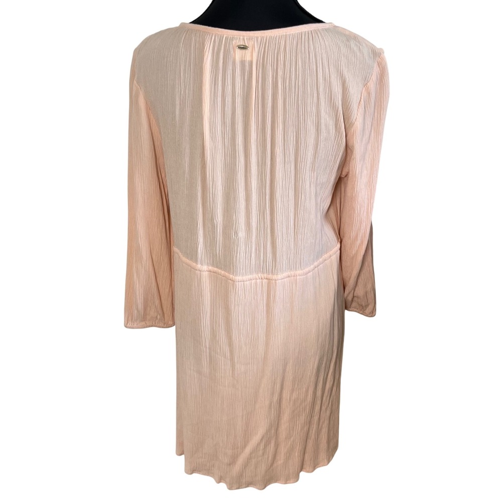 ONeill Light Pink Embroidered Boho Lightweight Mini Beach Dress Sz L - Picture 2 of 12